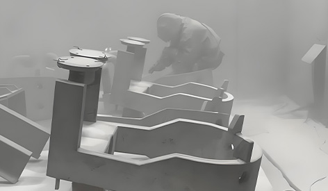 Aluminum material sandblasting