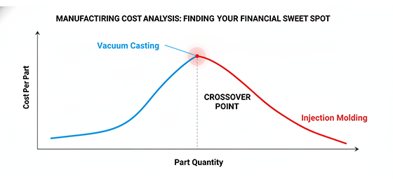 vacuum casting vs injection molding cost curve vacuum casting vs injection molding cost curve