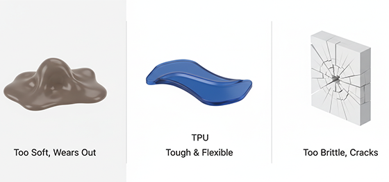 TPU vs rubber vs plastic infographic TPU vs rubber vs plastic infographic