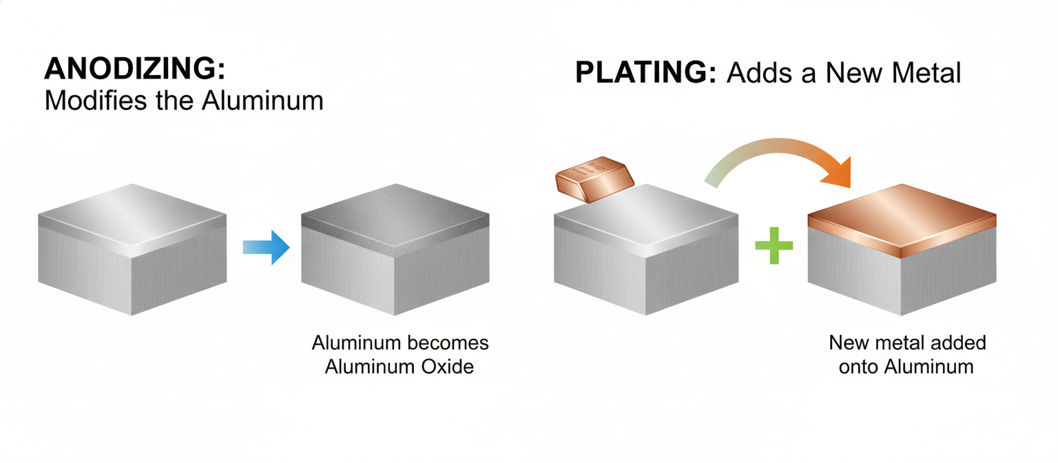 plating vs anodizing infographic