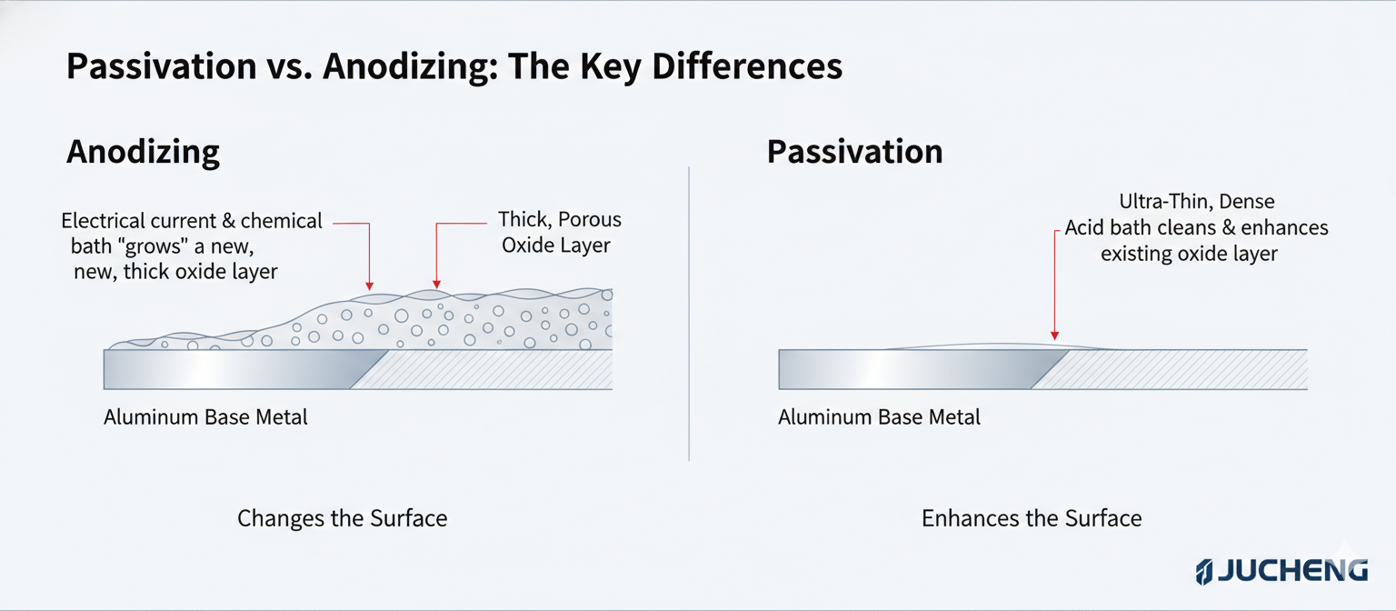 passivation vs anodizing diagram