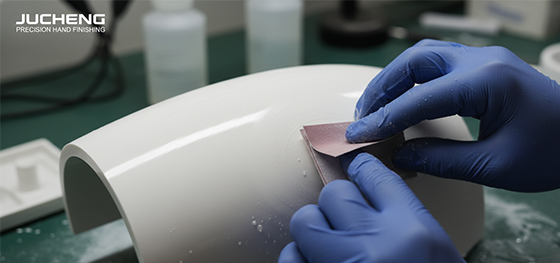 hand sanding SLA resin part hand sanding SLA resin part