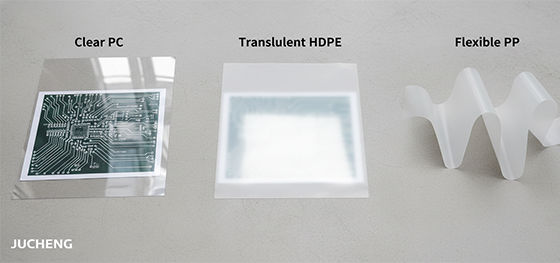clear PC vs translucent HDPE vs flexible PP clear PC vs translucent HDPE vs flexible PP