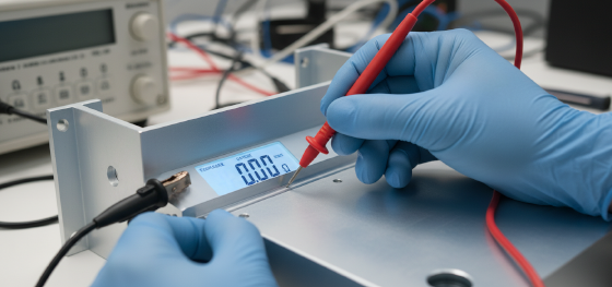 measuring electrical grounding conductivity on chemically treated hardware measuring electrical grounding conductivity on chemically treated hardware