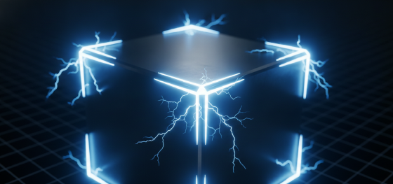 Digital simulation showing electrical energy concentrating heavily on sharp metallic corners Digital simulation showing electrical energy concentrating heavily on sharp metallic corners