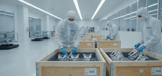 turnkey production floor packing small batches of aluminum UAV mounts turnkey production floor packing small batches of aluminum UAV mounts