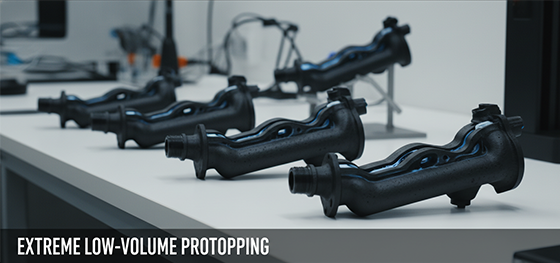 Five complex 3D printed automotive fluid distributors featuring impossible internal conformal cooling channels Five complex 3D printed automotive fluid distributors featuring impossible internal conformal cooling channels