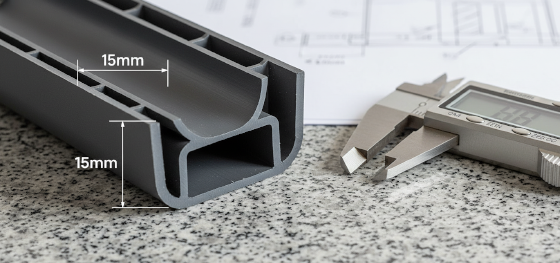 engineering cross section showing variable wall thickness for RIM parts engineering cross section showing variable wall thickness for RIM parts