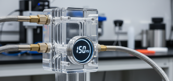 Precision CNC machined acrylic manifold surviving extreme 150 PSI internal pressure without leaking Precision CNC machined acrylic manifold surviving extreme 150 PSI internal pressure without leaking