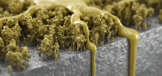 microscopic chemical crystals securing liquid polymer adhesion microscopic chemical crystals securing liquid polymer adhesion