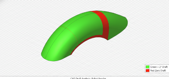 color coded CAD analysis of draft angles for reaction injection molding color coded CAD analysis of draft angles for reaction injection molding