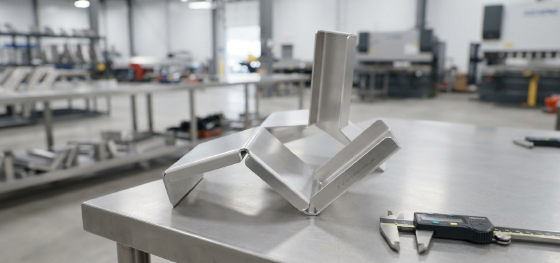 inspecting bent aluminum bracket corner inspecting bent aluminum bracket corner