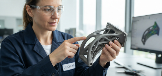 inspecting titanium aerospace bracket prototype inspecting titanium aerospace bracket prototype