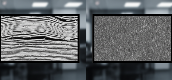 Microscopic comparison displaying weak stacked filament layers against a dense monolithic crystalline polymer billet Microscopic comparison displaying weak stacked filament layers against a dense monolithic crystalline polymer billet