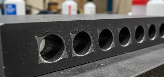 Catastrophic tolerance failure showing severe V-shaped undercut on a thick carbon steel plate Catastrophic tolerance failure showing severe V-shaped undercut on a thick carbon steel plate