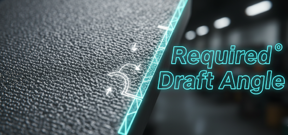correlation between surface texture depth and required draft angles correlation between surface texture depth and required draft angles
