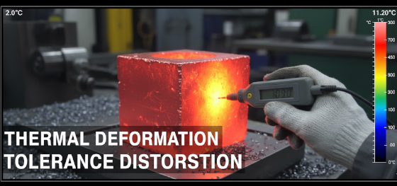 Thermal imaging showing massive heat gradients causing thermal expansion and temporary dimensional distortion on a CNC part Thermal imaging showing massive heat gradients causing thermal expansion and temporary dimensional distortion on a CNC part