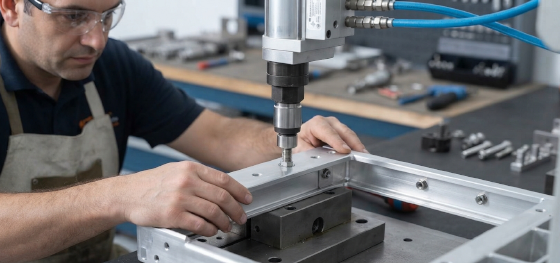 inserting pem nuts into bracket inserting pem nuts into bracket