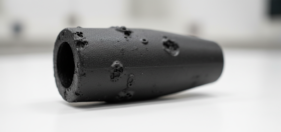 Failed cast prototype ruined by massive internal air voids and surface bubbles Failed cast prototype ruined by massive internal air voids and surface bubbles