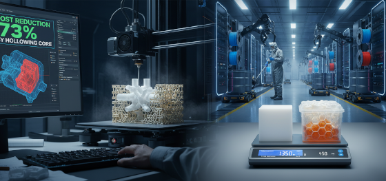 Engineering software highlighting thick digital geometry causing massively expensive raw material consumption Engineering software highlighting thick digital geometry causing massively expensive raw material consumption