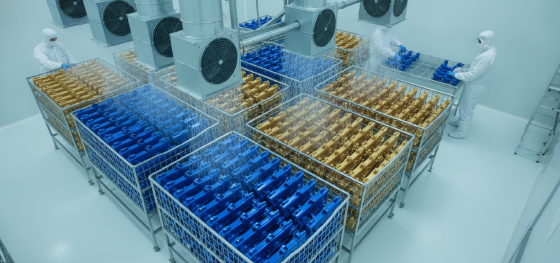 matte anodized aluminum custom components drying in a chemical finishing bay matte anodized aluminum custom components drying in a chemical finishing bay