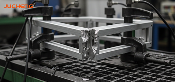 broken aluminum weld joint