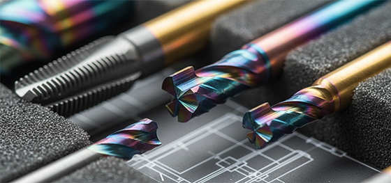 macro shot of CNC cutting tools for brass