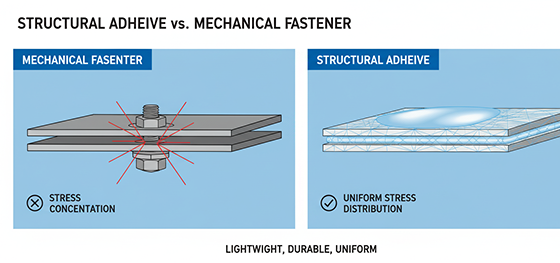 Structural adhesive vs mechanical fastener