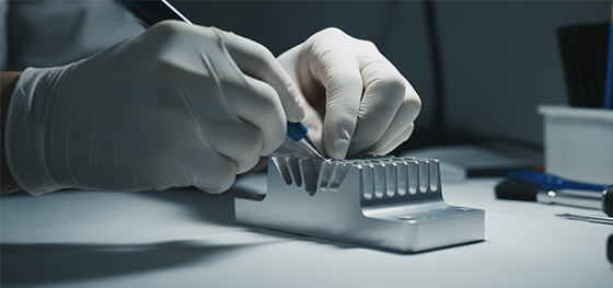 manual deburring of CNC part