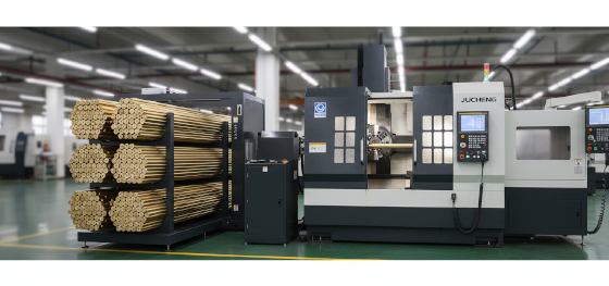 CNC lathe with automatic bar feeder