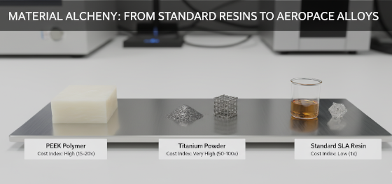 3d printing material cost hierarchy