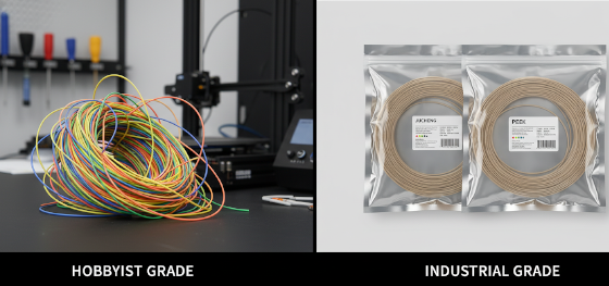 hobbyist vs industrial 3d printing materials