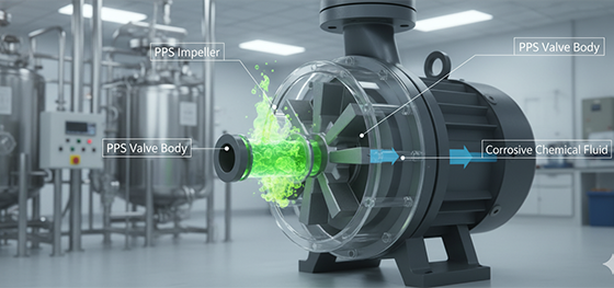 PPS industrial pump cross-section