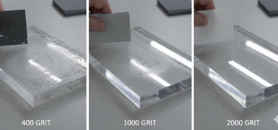 manual acrylic sanding