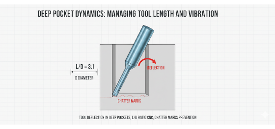 tool deflection in deep pockets