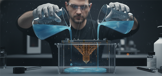 preparing to make a silicone mold