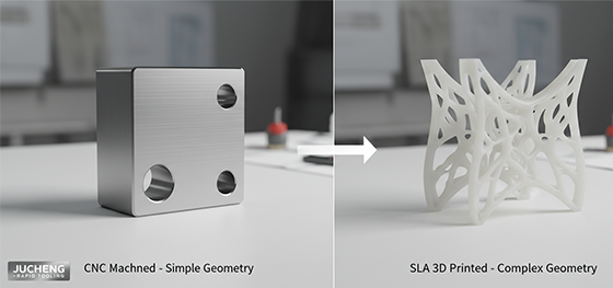 CNC Machined vs SLA 3D Printed