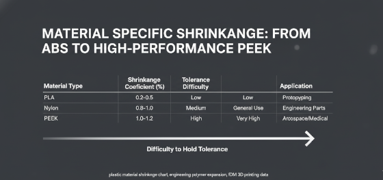 plastic material shrinkage chart