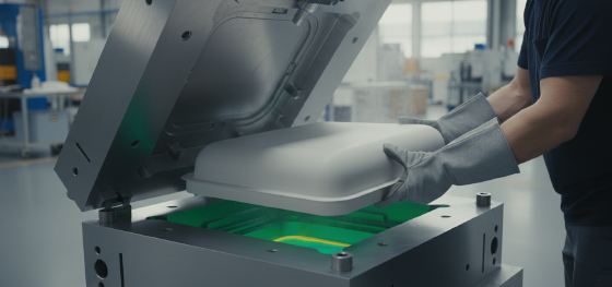 demolding a large RIM part