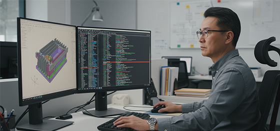 CAM programmer creating toolpaths