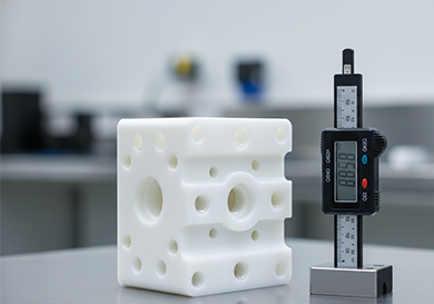 CNC machined White POM (Delrin) component
