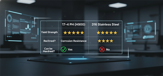 17-4 PH vs 316 comparison table