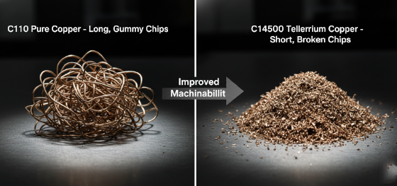 C110 copper chips vs broken C14500 chips