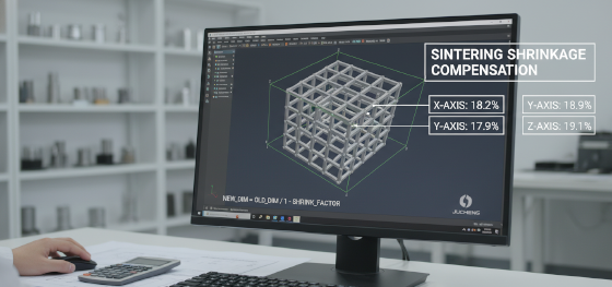 sintering shrinkage compensation