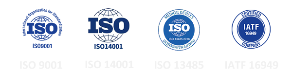 Jucheng Precision ISO 9001, ISO 14001, ISO 13485, IATF 16949
