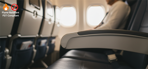 PEI plastic interior panel on airplane