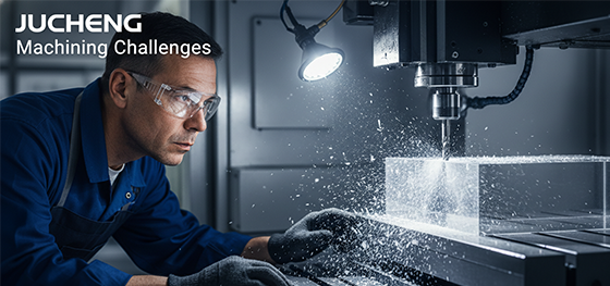 CNC machining acrylic with fine chips