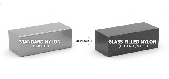 standard vs glass-filled nylon