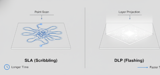 dlp vs sla 3d printing mechanism