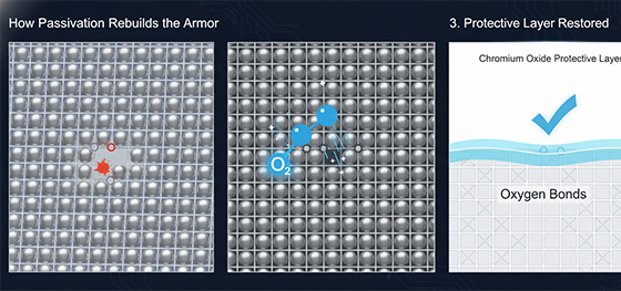 chromium oxide passive layer reforming